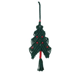 Hand-woven Cotton Thread Green Christmas Tree Decorative Pendant