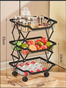 Household Kitchen Living Room Storage Folding Shelf