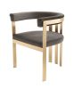 Modrest Kersey Glam Grey Velvet Accent Chair