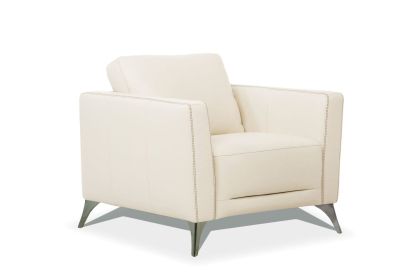 Malaga Chair; Cream Leather 55007