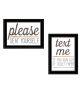 "Text Me If You Run Out of Toilet Paper While Seated" 2-Piece Vignette by Marla Rae; Ready to Hang Framed Print; Black Frame