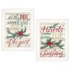 "All Hearts Come Home for Christmas" 2-Piece Vignette by Artisan Cindy Jacobs; Ready to Hang Framed Print; White Frame