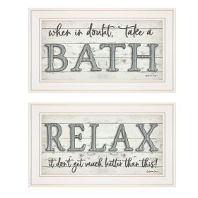 Trendy Decor 4U "Bath Relax" Framed Wall Art; Modern Home Decor Framed Print for Living Room; Bedroom & Farmhouse Wall Decoration by Susie Boyer