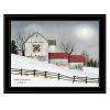 Trendy Decor 4U "Christmas Star Quilt Block Barn" Framed Wall Art; Modern Home Decor Framed Print for Living Room; Bedroom & Farmhouse Wall Decoration