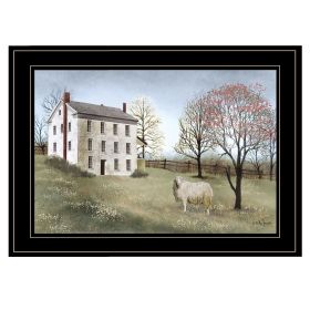 Trendy Decor 4U "Spring at White House Farm" Framed Wall Art; Modern Home Decor Framed Print for Living Room; Bedroom & Farmhouse Wall Decoration by M