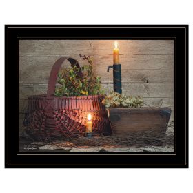 Trendy Decor 4U "The Red Basket" Framed Wall Art; Modern Home Decor Framed Print for Living Room; Bedroom & Farmhouse Wall Decoration by Susie Boyer