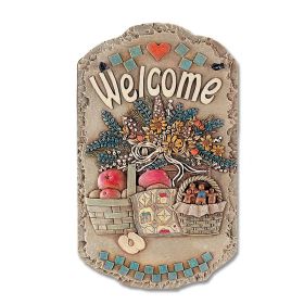 Welcome Sign; "Baskets" Porch Decor; Resin Slate Plaque; Ready To Hang Decor