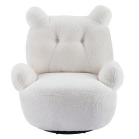 Orisfur. Swivel Accent Chair; Teddy Short Plush Particle Velvet Armchair; 360 Degree Swivel Barrel Chair for Living Room; Hotel; Bedroom; Office; Loun