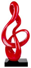 Abstract Fire Resin Sculpture, Red, Small - Size 23" x 11" x 8"