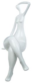 Isabella Resin Woman Sculpture, White - Size 15" x 7" x 8"