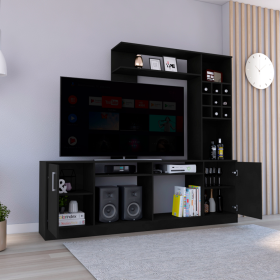 Entertainment Center Modoc For TVÂ¬Â¥s up 78", Black Wengue Finish