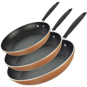 Diamond 3-Piece Copper Cast Frying Pan Set, Nonstick Cookware