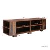 TV Stand for TVs up to 65-Inch Flat Screen, Mid-Century Modern Entertainment Center with 8 Open Shelves, Universal TV Storage Cabinet for Living Room