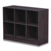 Basic 6 Cube Storage Organizer Bookcase Storage with Bins, Brown & Black