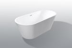 Acrylic Freestanding Bathtub-Acrylic Soaking Tubs, Oval Shape Freestanding Bathtubs With Chrome Overflow and Pop Up Drain