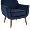 Astrid Mid-Century Navy Blue Velvet Arm Chair