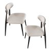 Dining Chairs set of 4, Upholstered Chairs with Metal Legs for Kitchen Dining Room Light Grey