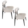 Dining Chairs set of 4, Upholstered Chairs with Metal Legs for Kitchen Dining Room Light Grey