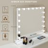 Vanity Mirror with Lights, Hollywood Lighted Makeup Mirror, Bedroom Vanity Mirror with17pcs Light Smart Touch Control 3Colors Dimmable Light ,USB Outl