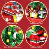 City Christmas Tree Rotating Music Box Building Blocks Friends Santa Claus LED Light Shining Xmas Bricks Toys For Children Girls