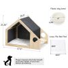 2-In-1 Wood Dog House Indoor;  Cabin Dog Kennel with Cushioned Bed;  Cover Scratcher;  Feeding Bowls;  Pet Habitat for Cats;  Small and Medium Dogs;