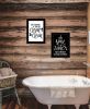 "Clean/Shower Together" 2-Piece Vignette by Fearfully Made Creations; Ready to Hang Framed Print; Black Frame