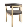 Modrest Kersey Glam Grey Velvet Accent Chair