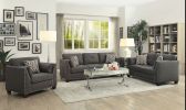 Laurissa Chair &amp; 3 Pillows in Light Charcoal Linen 52407