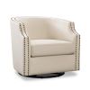 Ayden Linen Swivel Barrel Chair