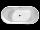 Acrylic Freestanding Bathtub-Acrylic Soaking Tubs, Oval Shape Freestanding Bathtubs With Chrome Overflow and Pop Up Drain