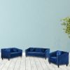 Blue Lint Chair Sofa Set