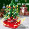 City Christmas Tree Rotating Music Box Building Blocks Friends Santa Claus LED Light Shining Xmas Bricks Toys For Children Girls