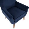 Astrid Mid-Century Navy Blue Velvet Arm Chair