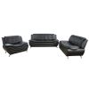 Black Faux leather 1 Seat Living Room Sofa