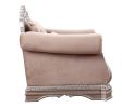 Velvet Upholstered Wooden Sofa Chair with Rolled Arms; Gold