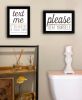 "Text Me If You Run Out of Toilet Paper While Seated" 2-Piece Vignette by Marla Rae; Ready to Hang Framed Print; Black Frame