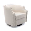 Ayden Linen Swivel Barrel Chair