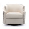 Ayden Linen Swivel Barrel Chair