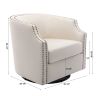 Ayden Linen Swivel Barrel Chair