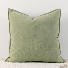 Living Room Sofa Herringbone Pattern Chenille Pillowcase (Option: Matcha Green-45x45cm)