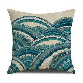 Home Fashion Simple Ocean Wave Digital Printed Pillowcase (Option: Linen Pillowcase-SXYM23)