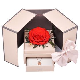 Preserved Flower Jewelry Box Necklace Bracelet Birthday Gift (Option: Single Flower Style)