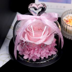 Christmas Flower With Light Little Love Glass Cover Ornaments (Color: Pink)