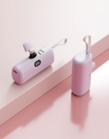 Capsule Digital Display Wireless Pocket Power Bank (Option: Pink-5000mAh)