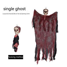 Halloween Hanging Ghost Pendant Dyed Blood Horror Skull (Option: Single Blood Yarn Ghost)