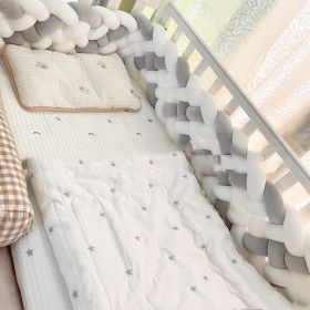 Six-strand Bed Fence Twist Braid New Hand-woven Long Knotted Pillow (Option: White And Gray-6 Shares 360cm)