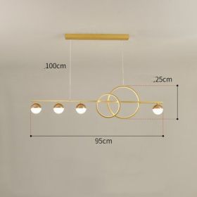 Rectangular Table Lamp Creative New Dining Room Bar Simple Modern Chandelier (Option: Gold 95CM-Stepless dimming)