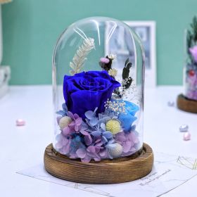 Creative Roses LED Lamp Glass Cover Ornaments (Color: Blue)