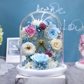 Ferris Wheel With Light Rose Decoration (Color: Blue)