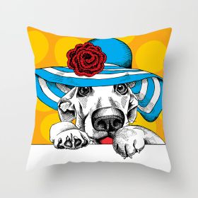 Cartoon Animal Series Peach Skin Fabric Sofa Pillowcase Cushion Cover (Option: Style23-45x45cm)